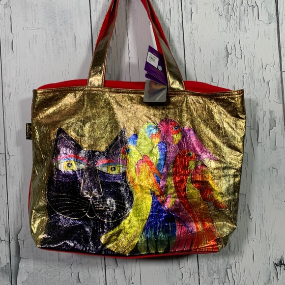Laurel Burch Metallic Canvas Tote Bag NWT - Picture 5 of 16